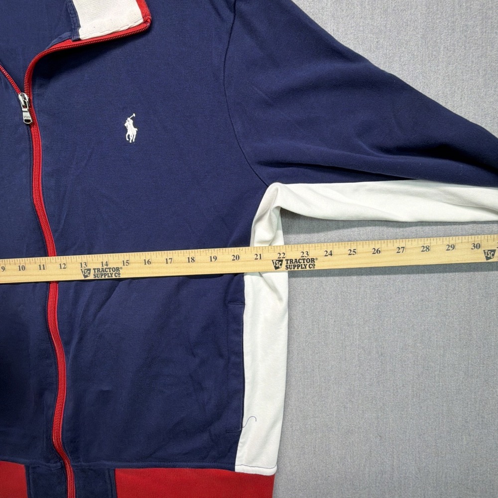 Polo Ralph Lauren Red White Blue Full Zip Sweatshirt Jacket Mens Large USA - Picture 4 of 5